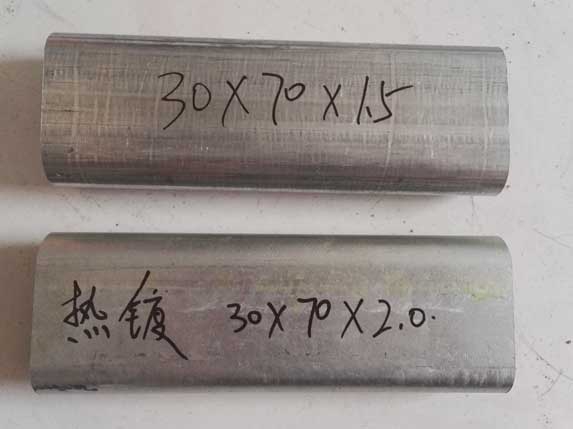 鍍鋅帶橢圓大棚管和熱鍍鋅橢圓大棚管圖片對比